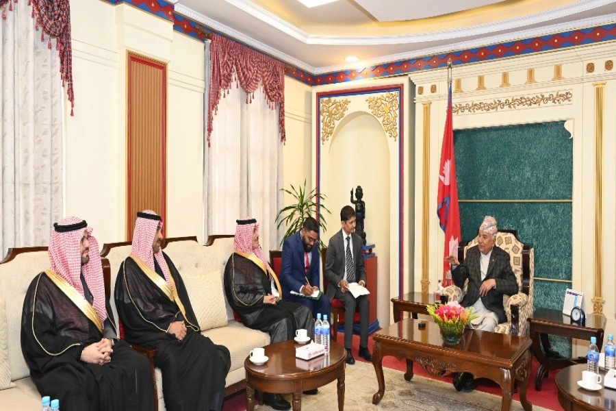 Saudi envoy to Nepal pays farewell call on President Pa...